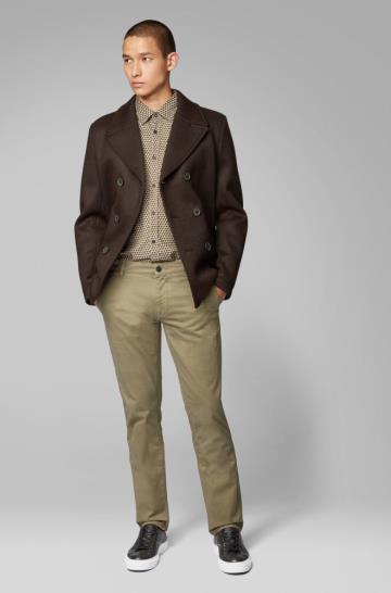 Spodnie BOSS Slim Fit Beżowe Męskie (Pl01098)